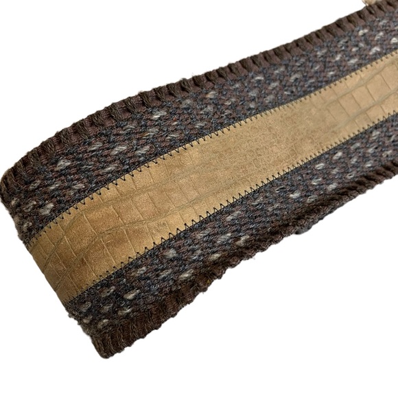 The Leather Shop Vintage Wide Leather and Fabric Belt - Picture 11 of 12